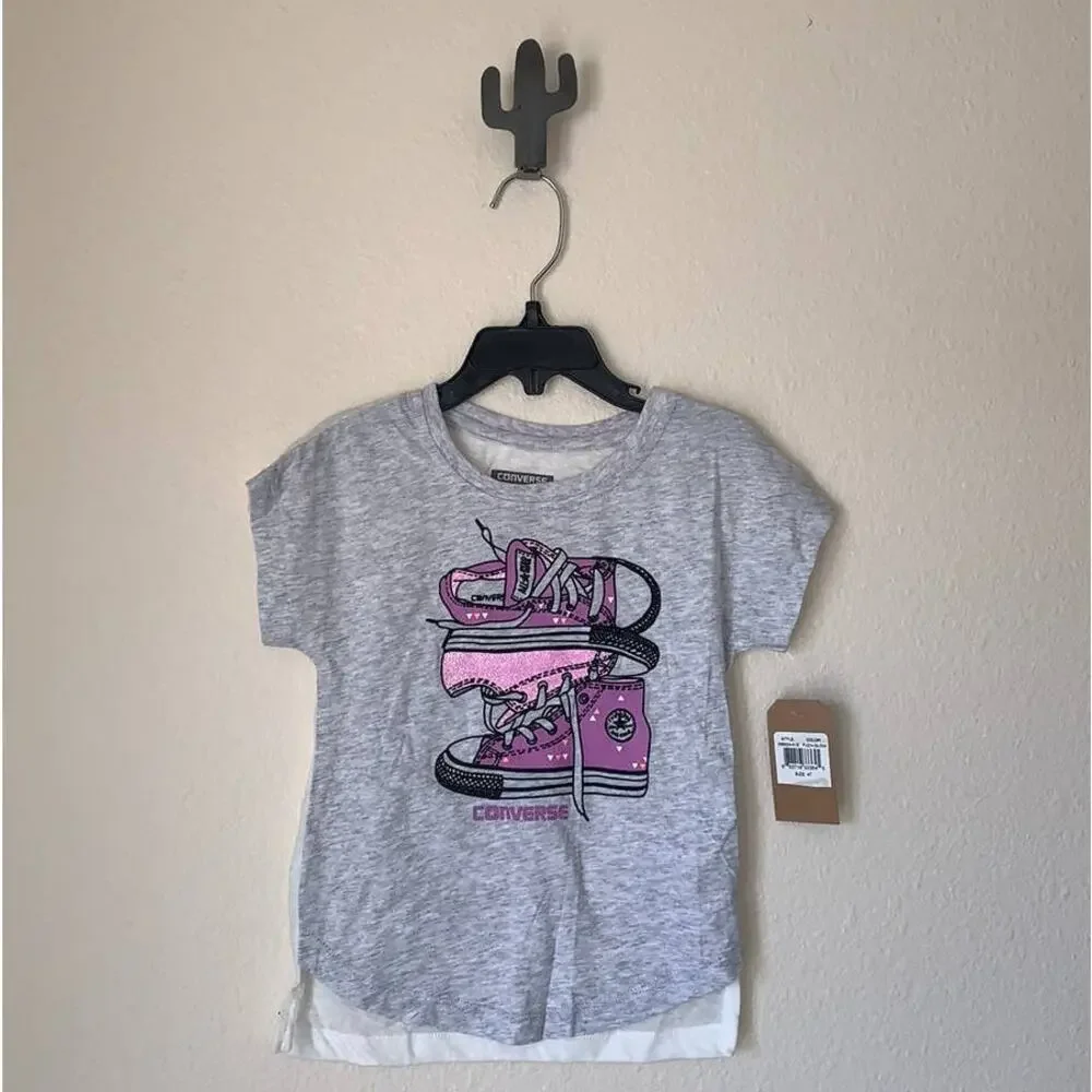 5/$25 NWT Converse Girls Sneaker Tee‎